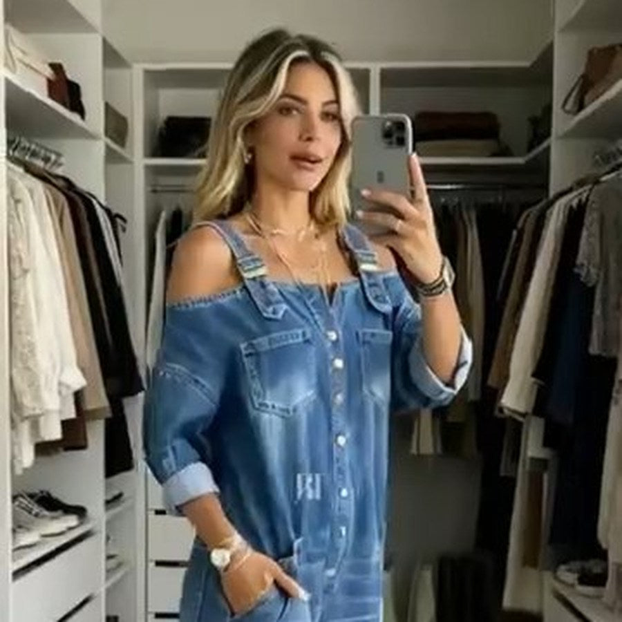 Tuta denim allo specchio