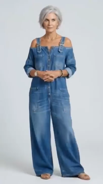 Tuta • Denim • Stile casual con spalline scoperte 🌿