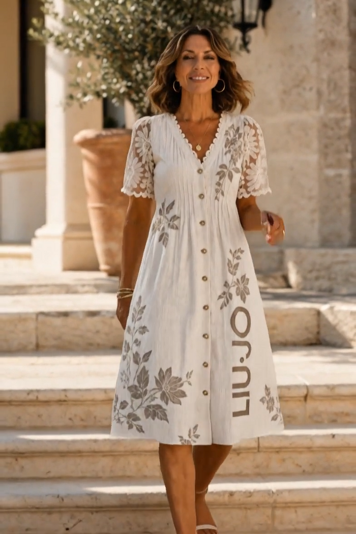Abito • Cotone • Dettaglio floreale elegante ✨