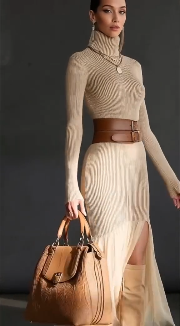 Vestito • Maglia • Collo alto 🧶